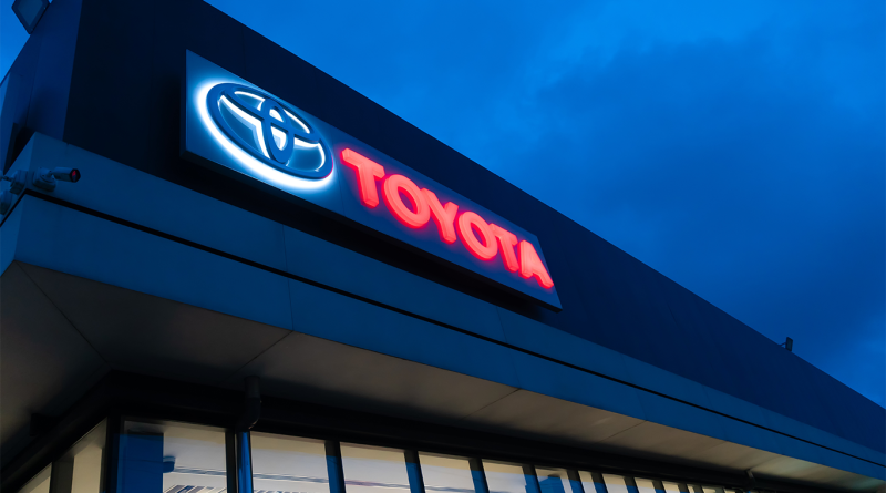 Toyota facility with logo on outside to support fossil-free steel article