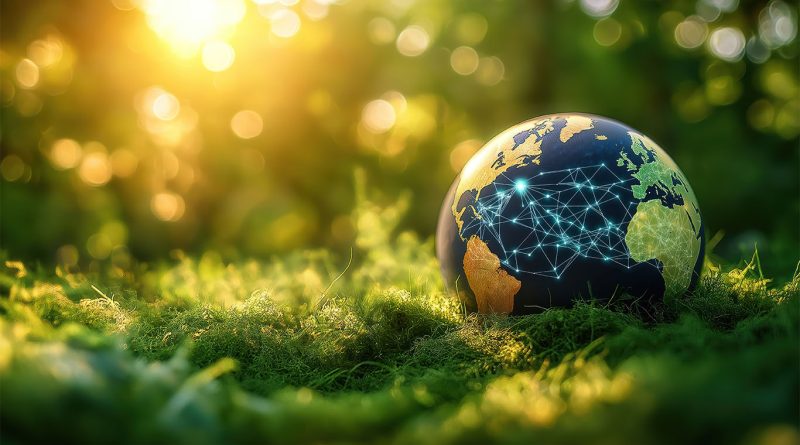 Globe sat in sunny meadow to support Treefera AI Supply chain article