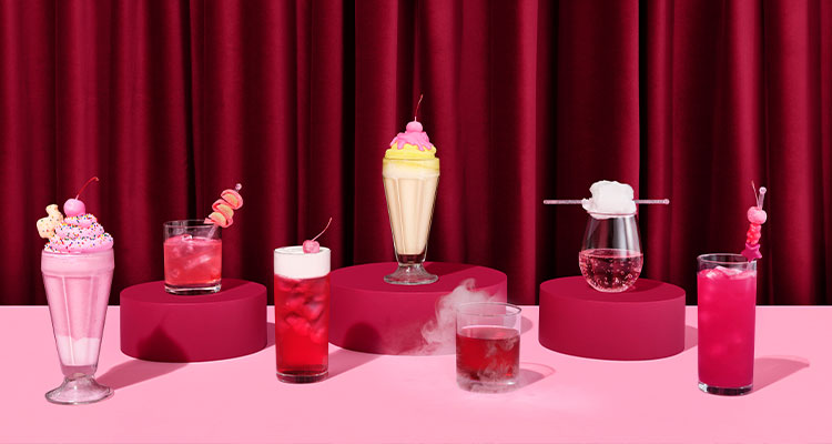 a variety of ice cream-themed drinks and desserts from the Museum of Ice Cream