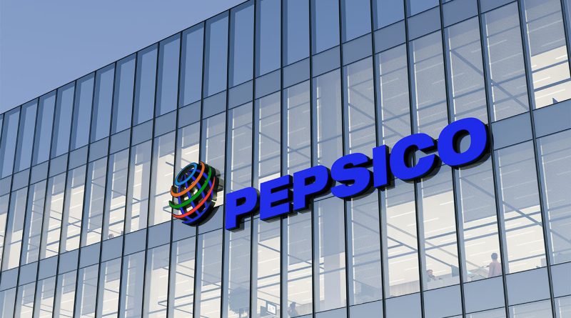 PepsiCo plant with digital twin overlay showing simulated facility layout and AI modeling